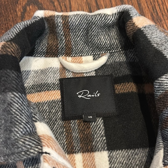 Rails Tripp Ivory Tan Button Down Black Women XS - Picture 6 of 6